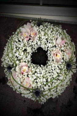 Orchid Funeral Wreath